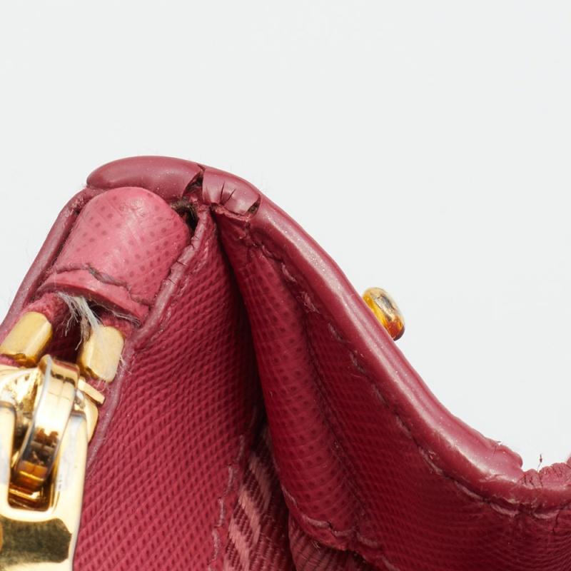 Prada Pink Saffiano Leather Micro Galleria Tote In Fair Condition In Dubai, Al Qouz 2
