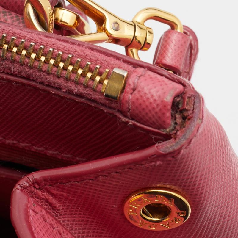 Prada Pink Saffiano Leather Micro Galleria Tote 2