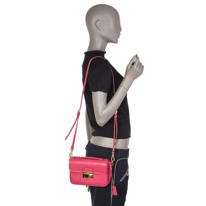 PRADA pink Saffiano leather MINI SOUND Crossbody Shoulder Bag 1