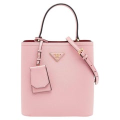 Prada Pink Saffiano Leather Panier Top Handle Bag