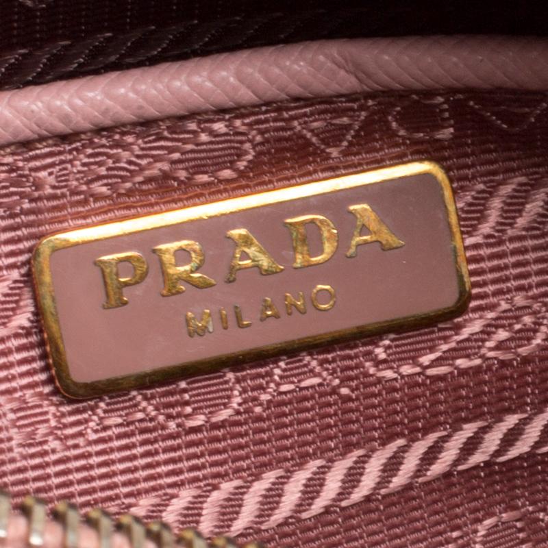 Prada Pink Saffiano Lux Leather Camera Crossbody Bag In Fair Condition In Dubai, Al Qouz 2