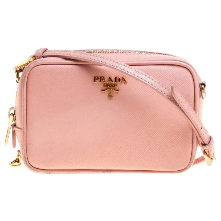 Prada Pink Saffiano Lux Leather Camera Crossbody Bag at 1stDibs | pink prada  crossbody, prada cahier bag, prada pink camera bag