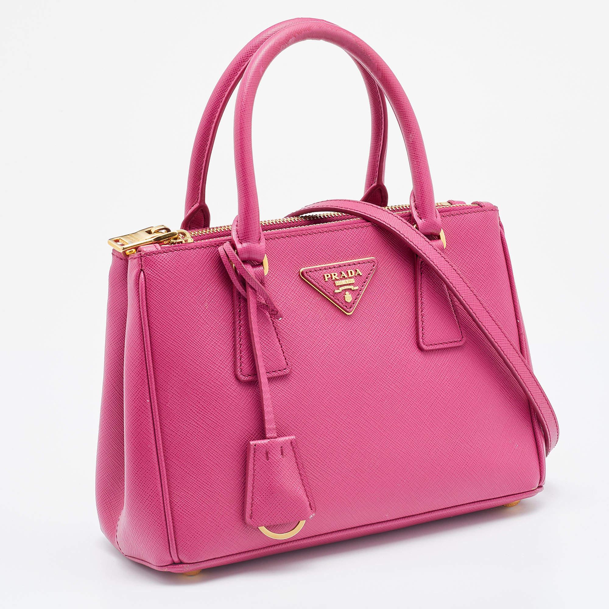 Prada Pink Saffiano Lux Leather Galleria Tote 6