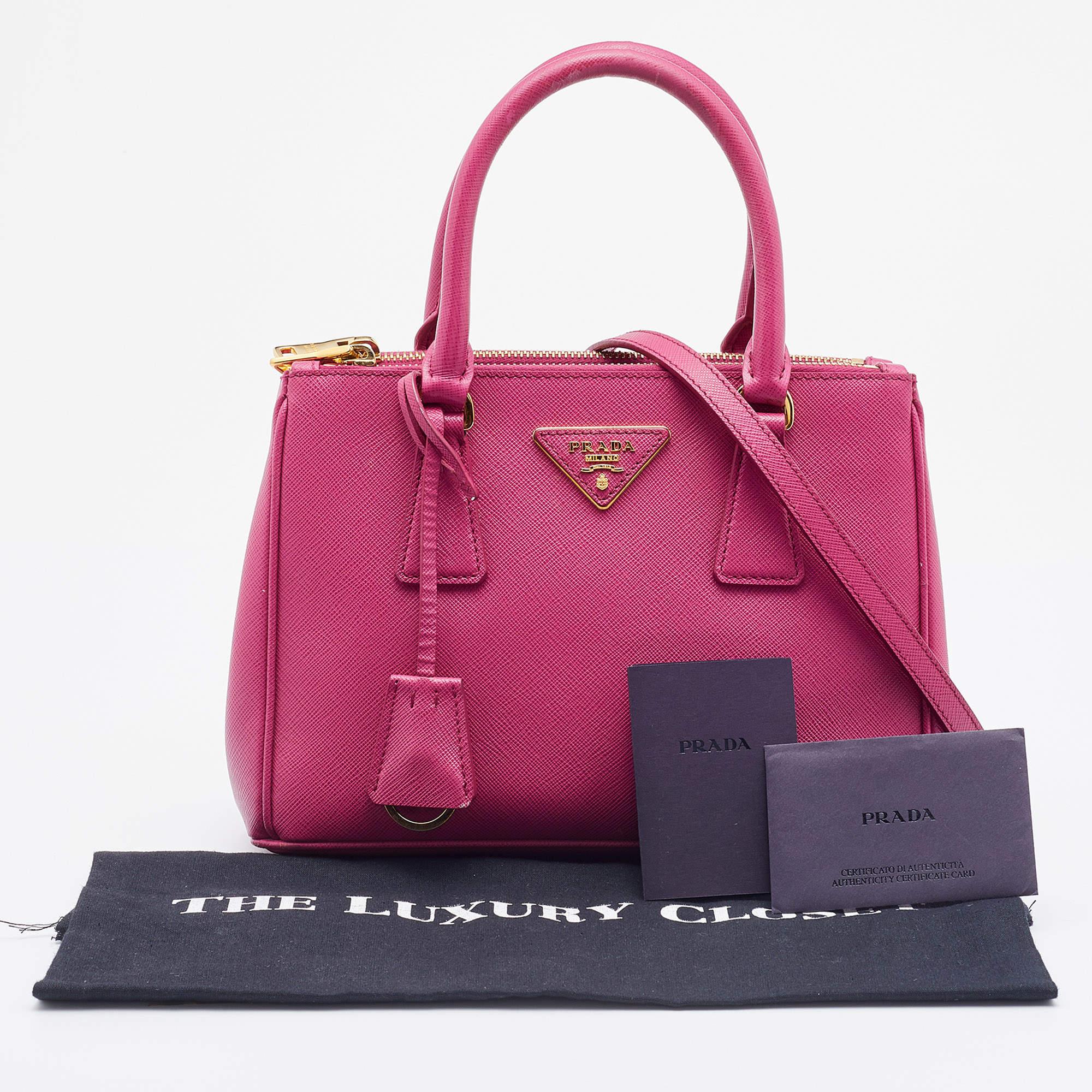 Prada Pink Saffiano Lux Leather Galleria Tote 8
