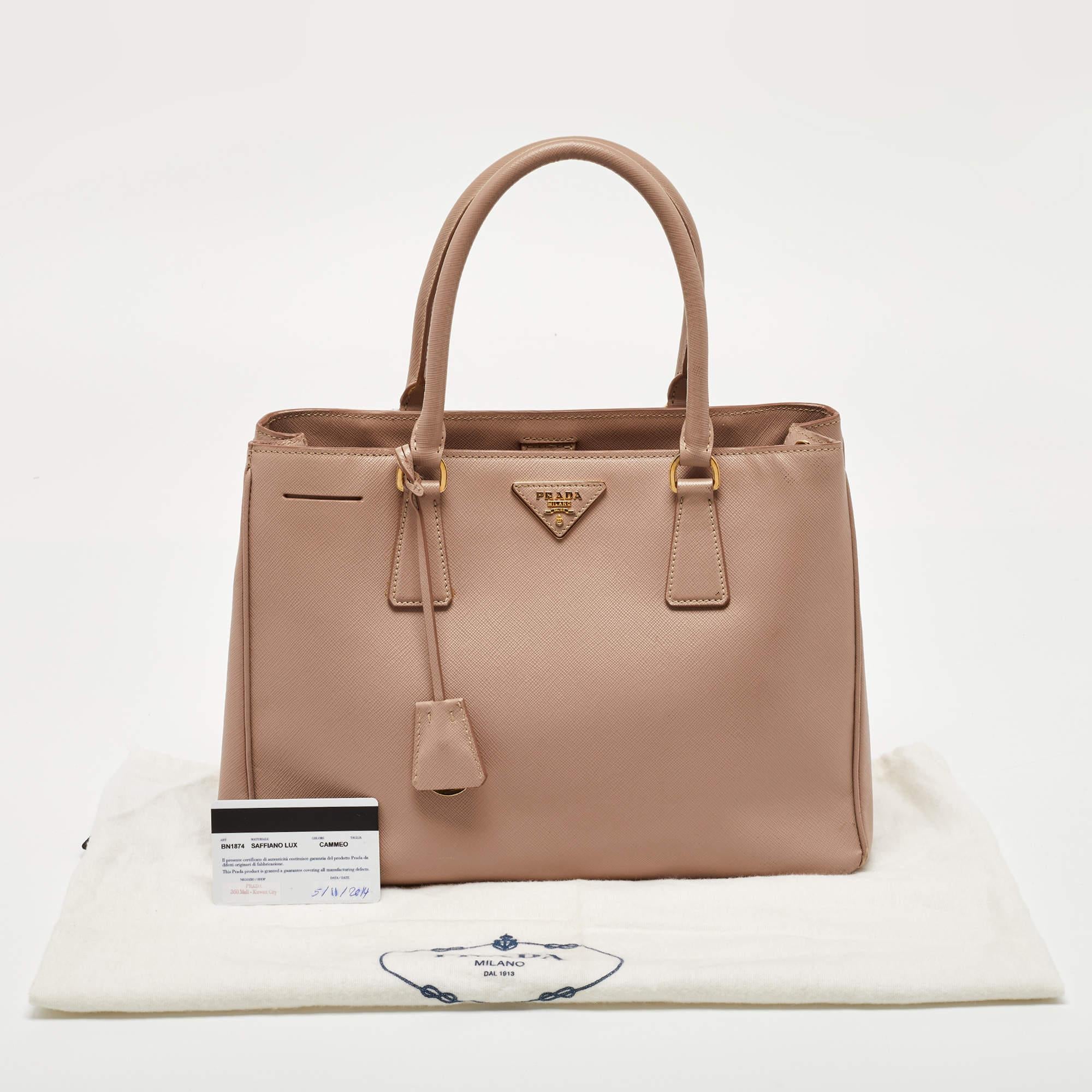 Prada Pink Saffiano Lux Leather Galleria Tote 13