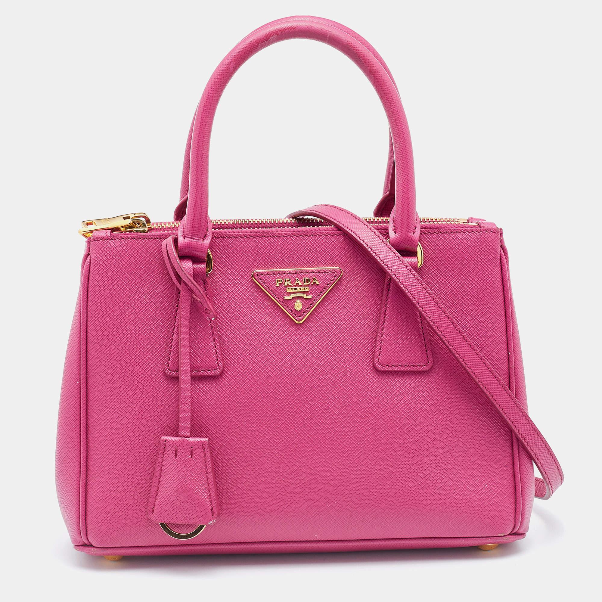 Prada Pink Saffiano Lux Leather Galleria Tote 4