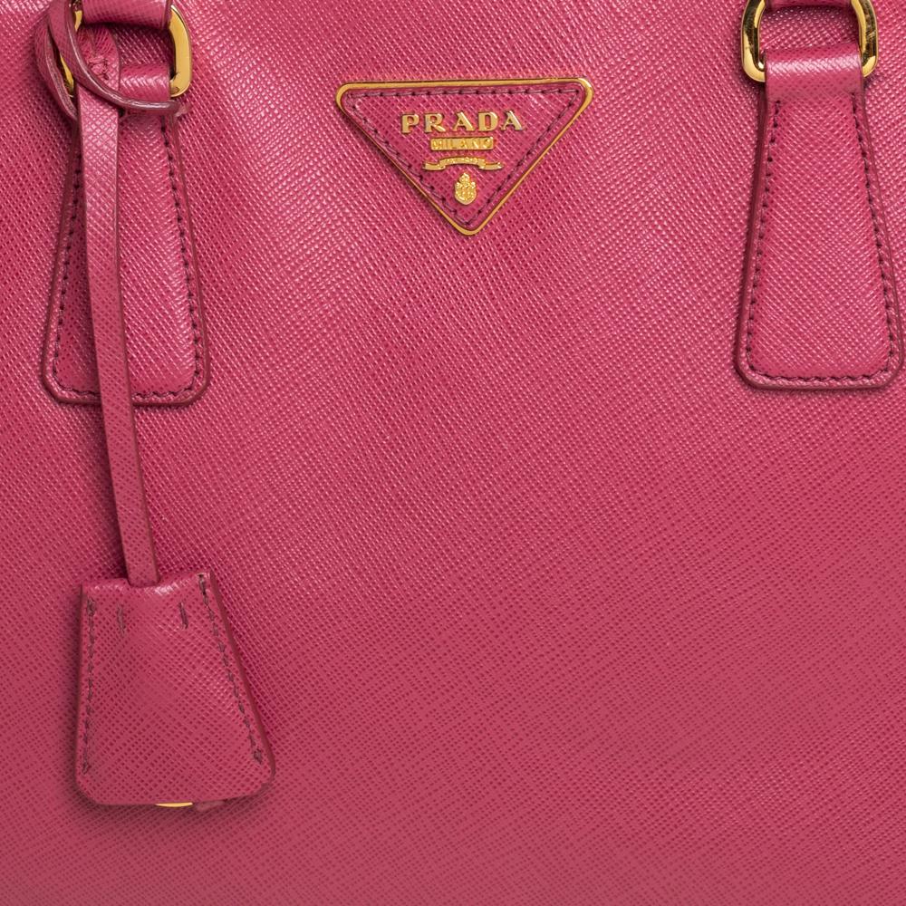 Prada Pink Saffiano Lux Leather Large Galleria Tote 2