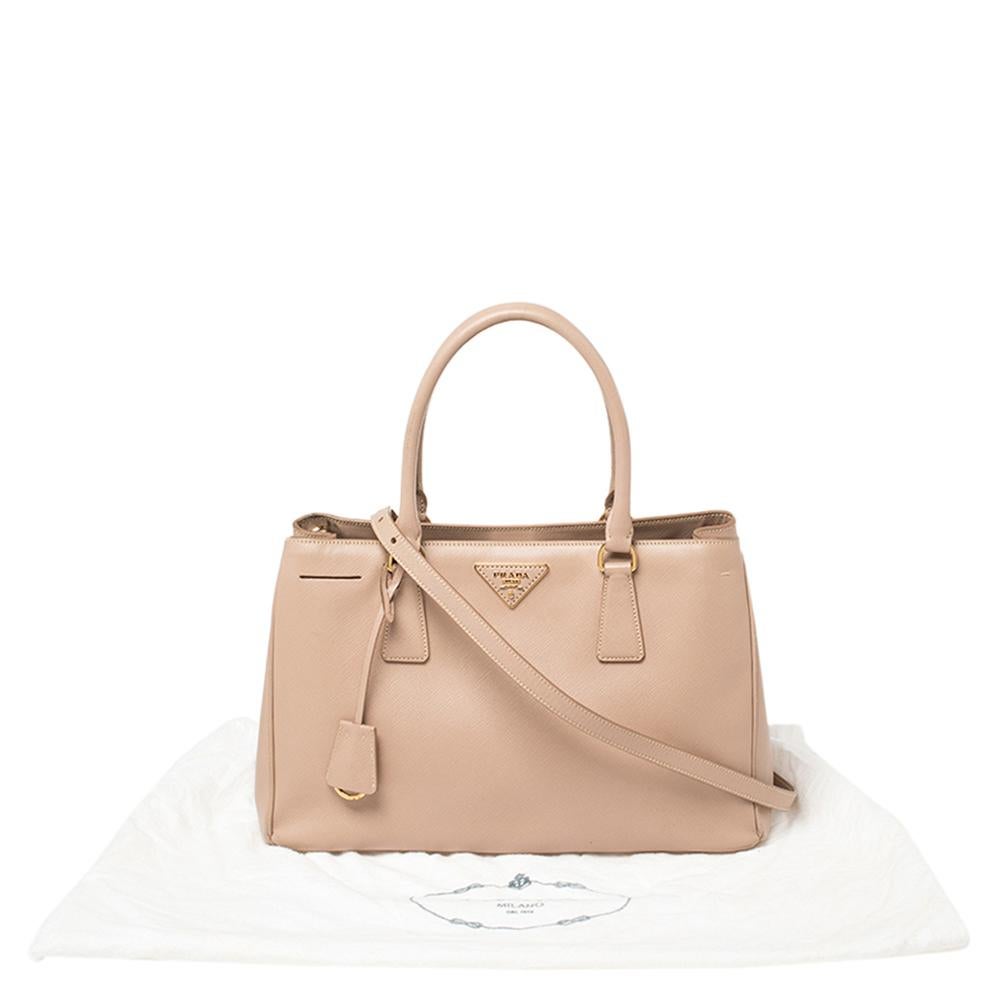 Prada Pink Saffiano Lux Leather Medium Galleria Tote 4