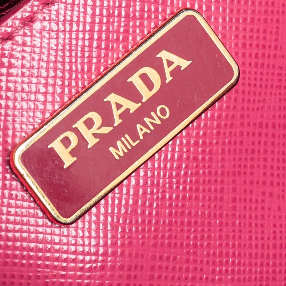 Prada Pink Saffiano Lux Leather Mini Promenade Satchel 3
