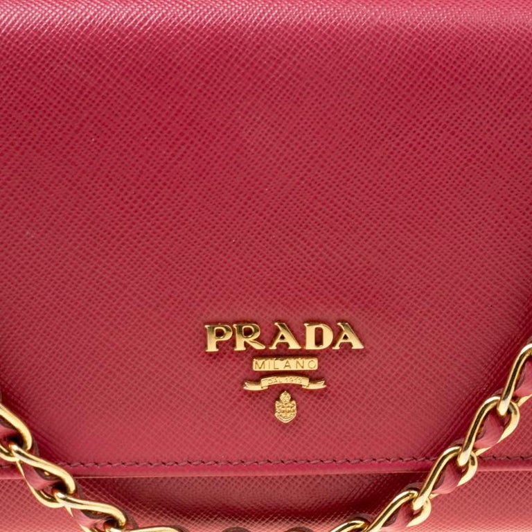 pink prada wallet on chain