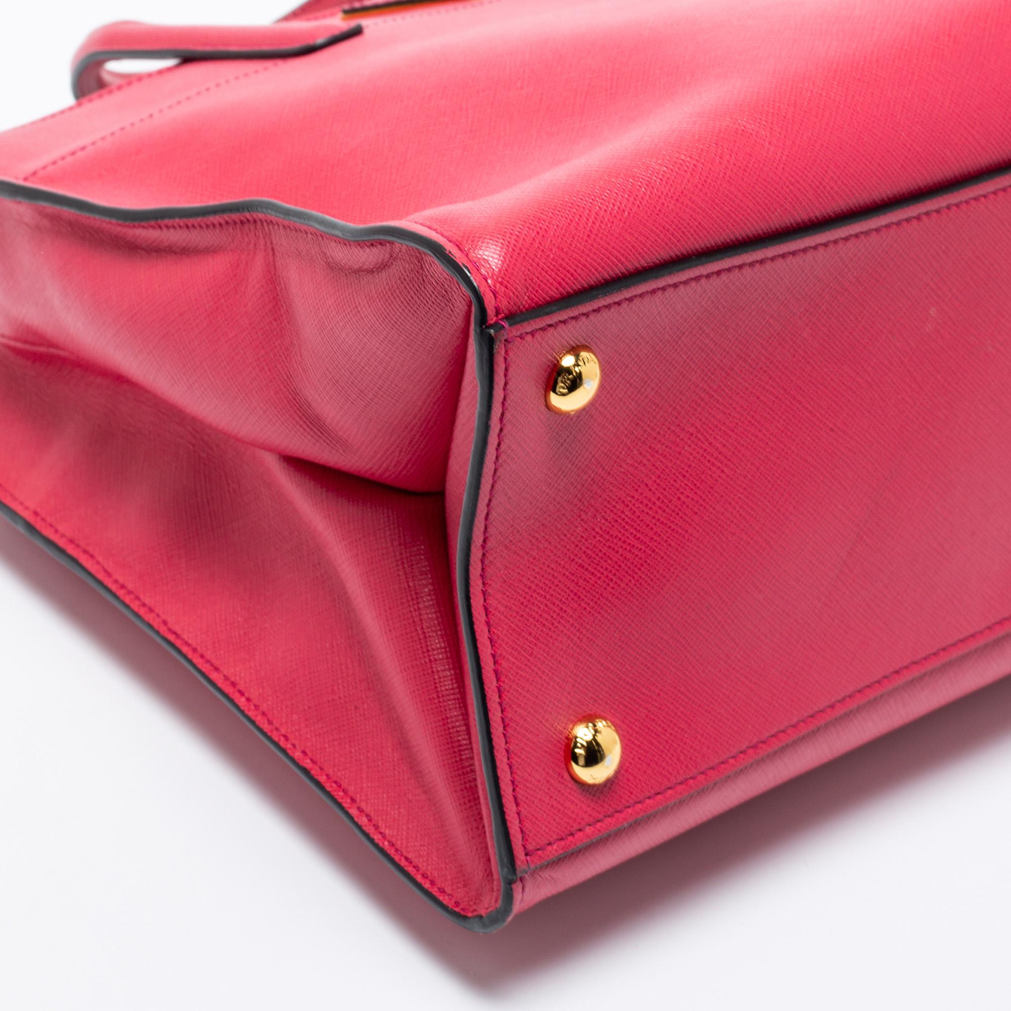Women's Prada Pink Saffiano Soft Leather Tote