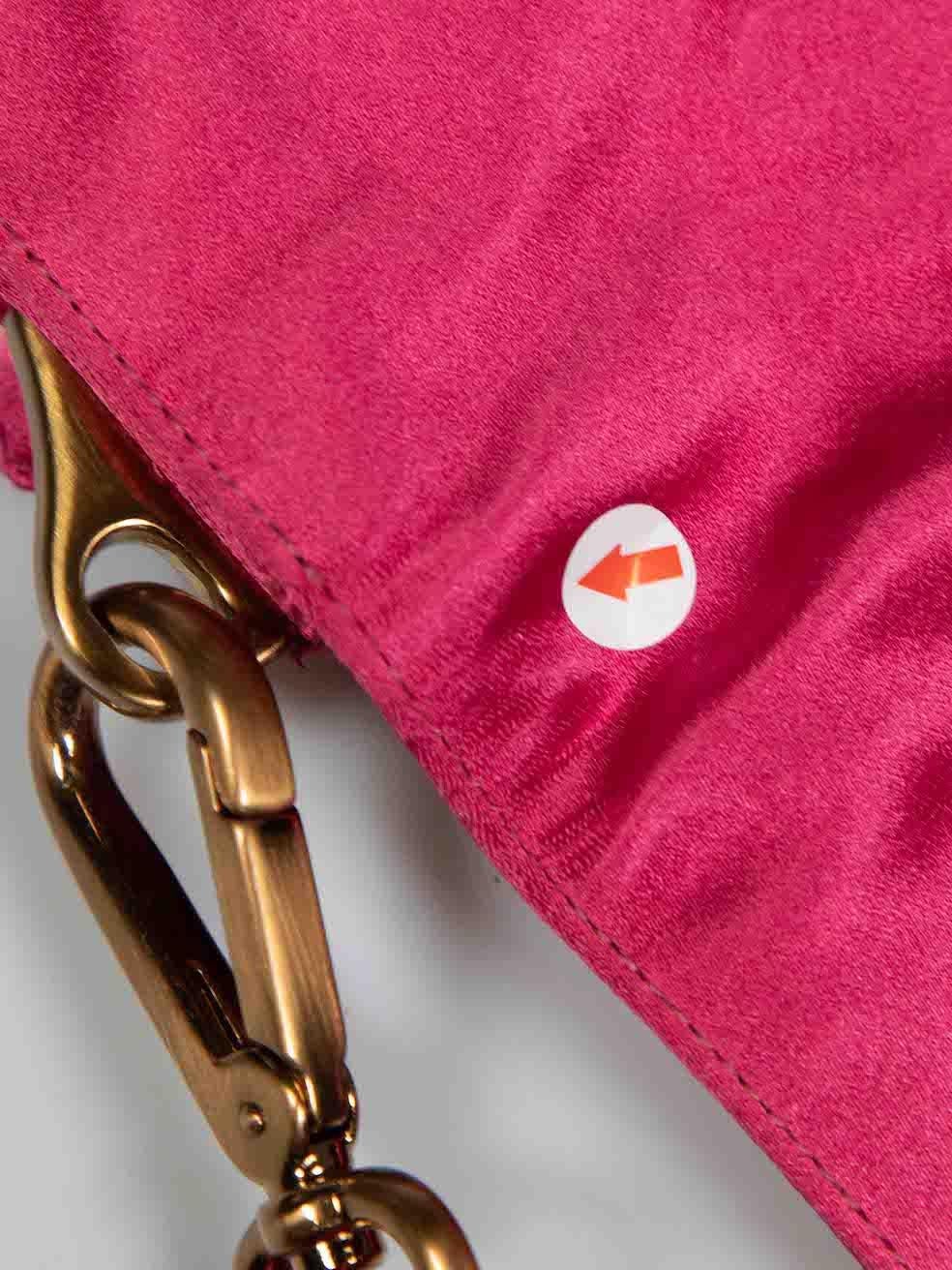 Prada Pink Satin Flap Shoulder Bag For Sale 2