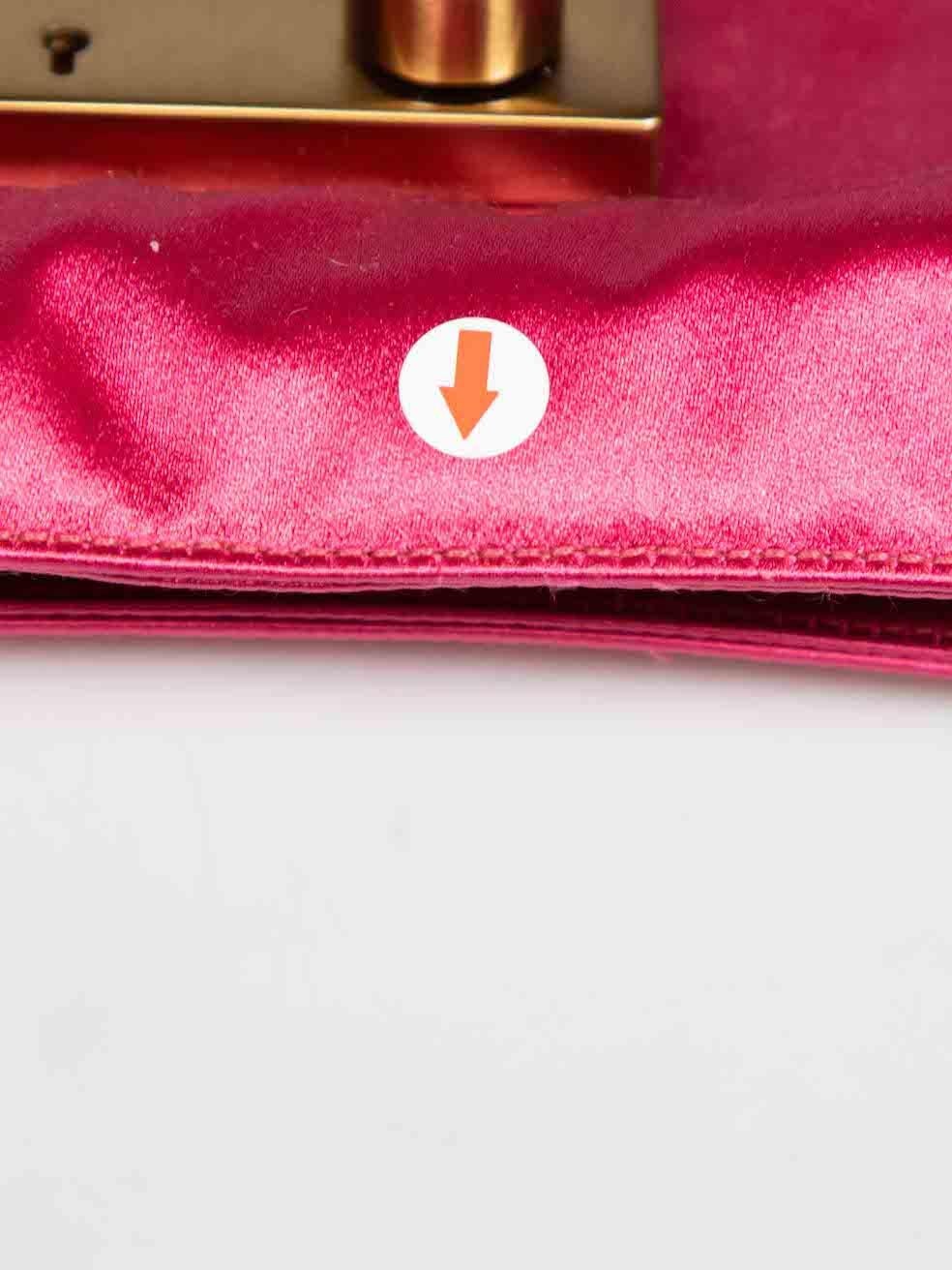 Prada Pink Satin Flap Shoulder Bag For Sale 3