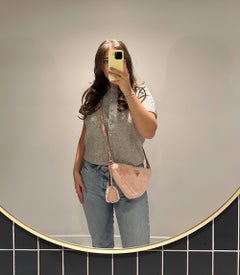 Prada Pink Shearling & Calfskin Leather Triangle Bag