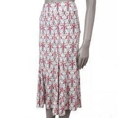 PRADA pink silk 2018 FLORAL MIDI Skirt 38 XS