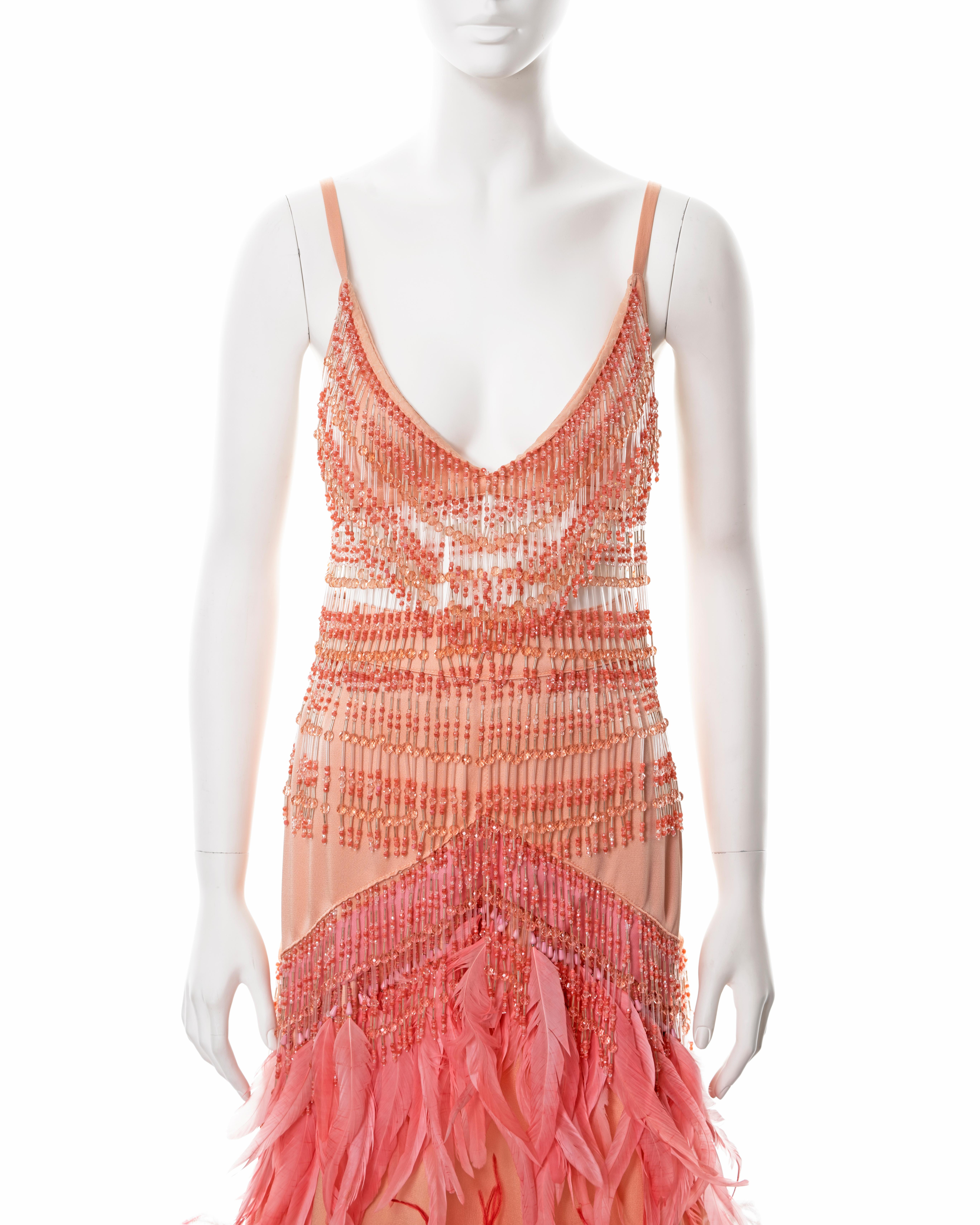 pink beaded fringe dress