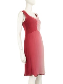 Prada Pink Silk Gradient Knee Length Dress Size S