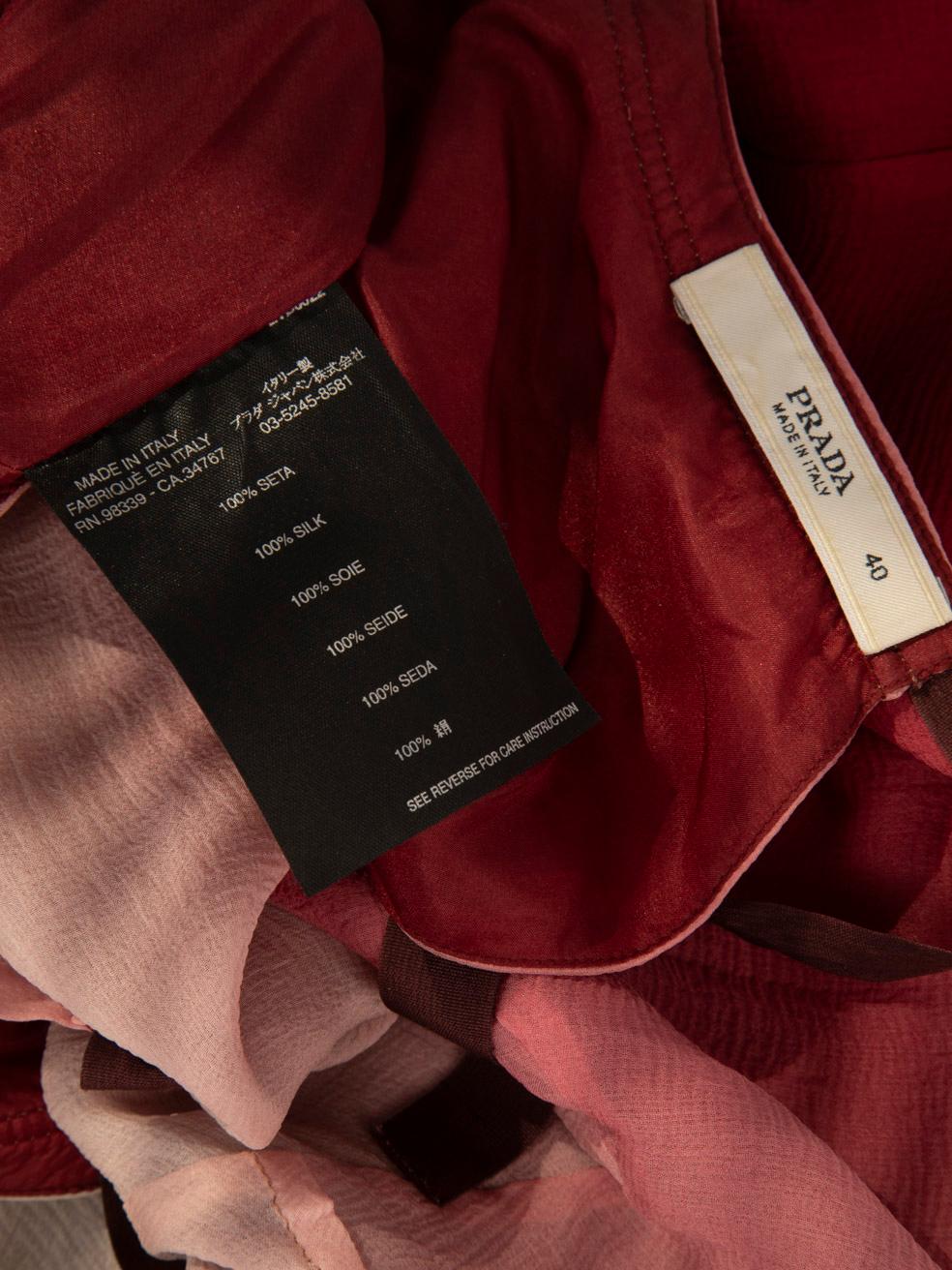 Prada Pink Silk Gradient Knee Length Dress Size S 2