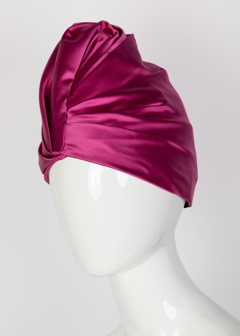 Prada Pink Silk Satin Turban Hat Runway, 2007 For Sale at 1stDibs ...