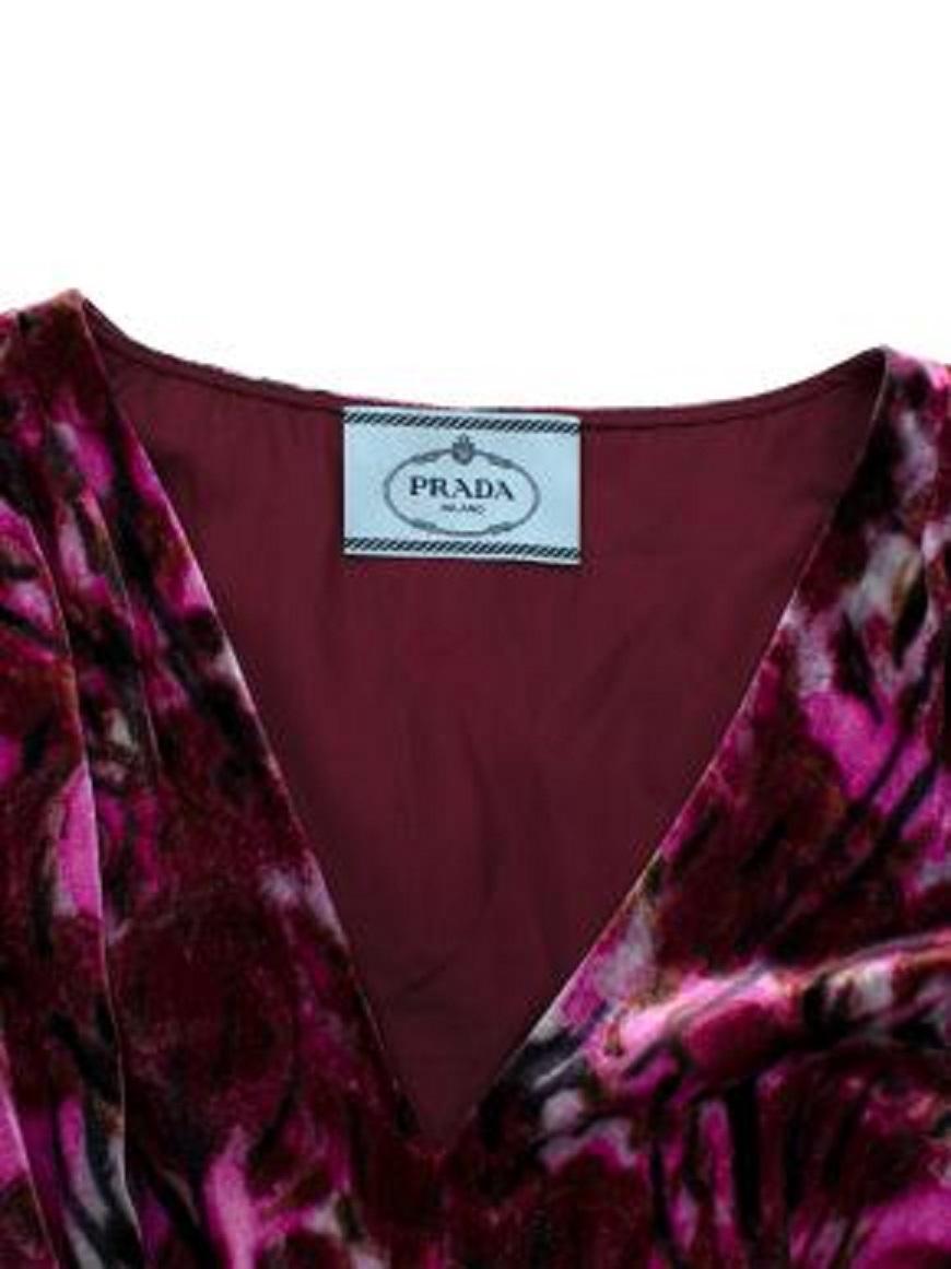 Women's Prada Pink Sleeveless Velvet Patterned Midi Dress For Sale
