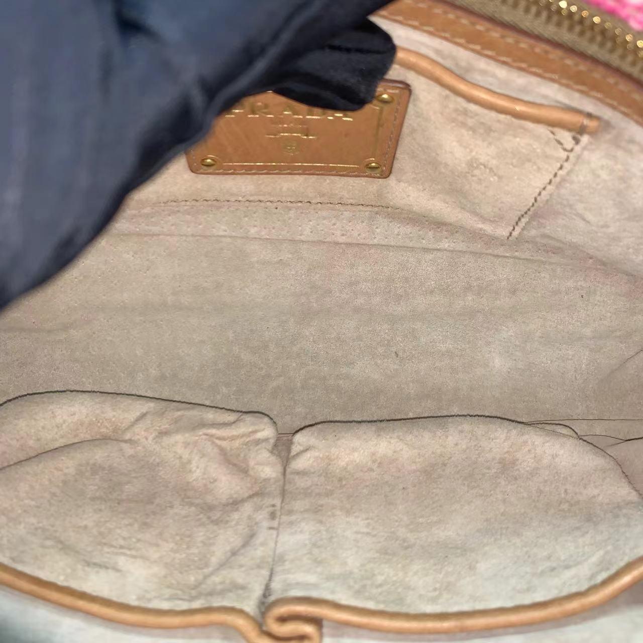 Prada Pink Sound Lock Tweed Shoulder Bag For Sale 3