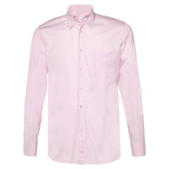 Prada Pink Stretch Cotton Button Down Shirt M