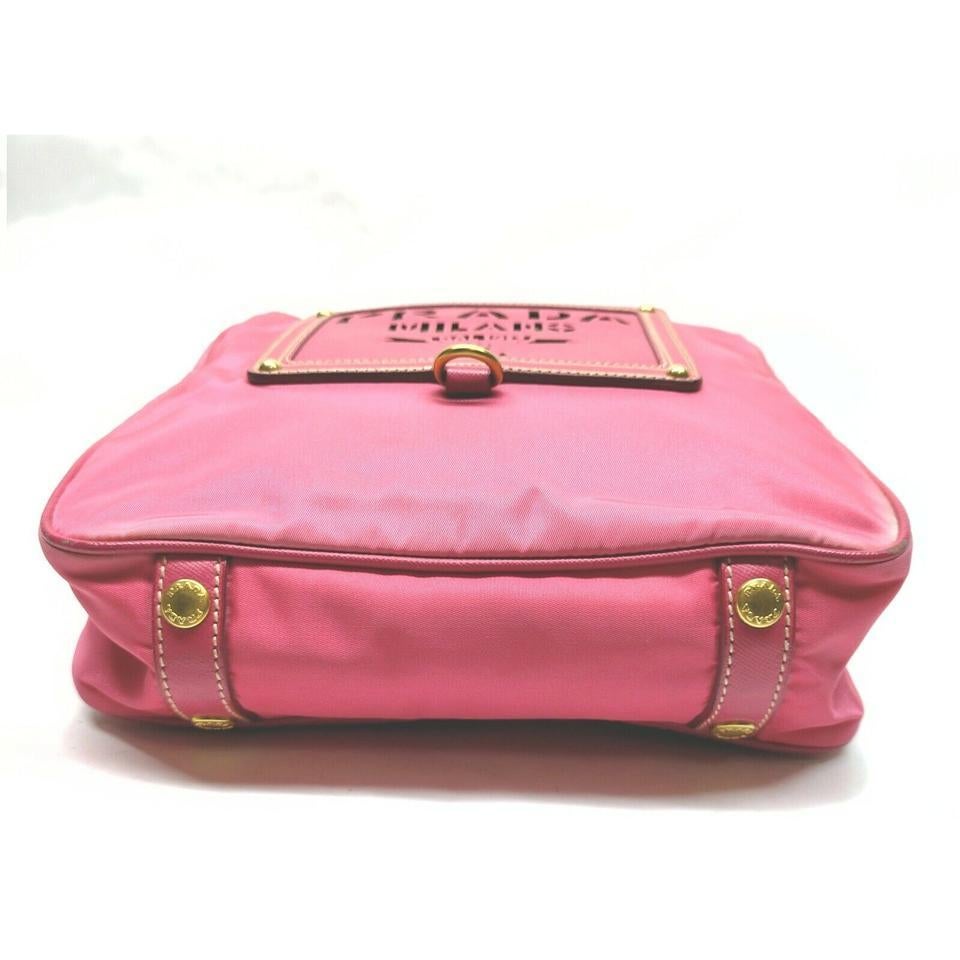 Women's Prada Pink Tessuto Nylon Convertible Tote Bag with Strap 863147