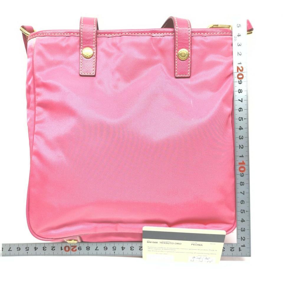 Prada Pink Tessuto Nylon Convertible Tote Bag with Strap 863147 2