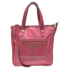 Prada Pink Tessuto Nylon Convertible Tote Bag with Strap 863147