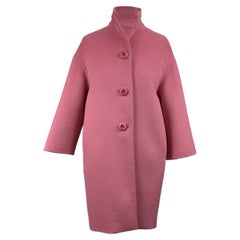Prada Pink Wool Angora Cashgora Cocoon Coat Size 38 IT
