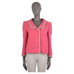 PRADA pink wool PETER PAN COLLAR BOXY Jacket 44 L