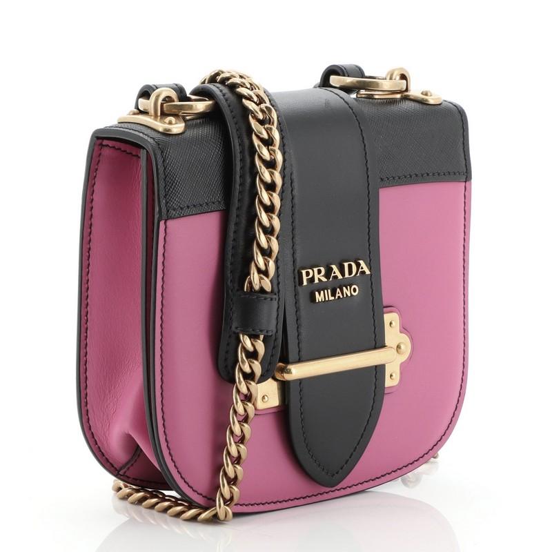 Black Prada Pionniere Crossbody Bag City Calf with Saffiano Small