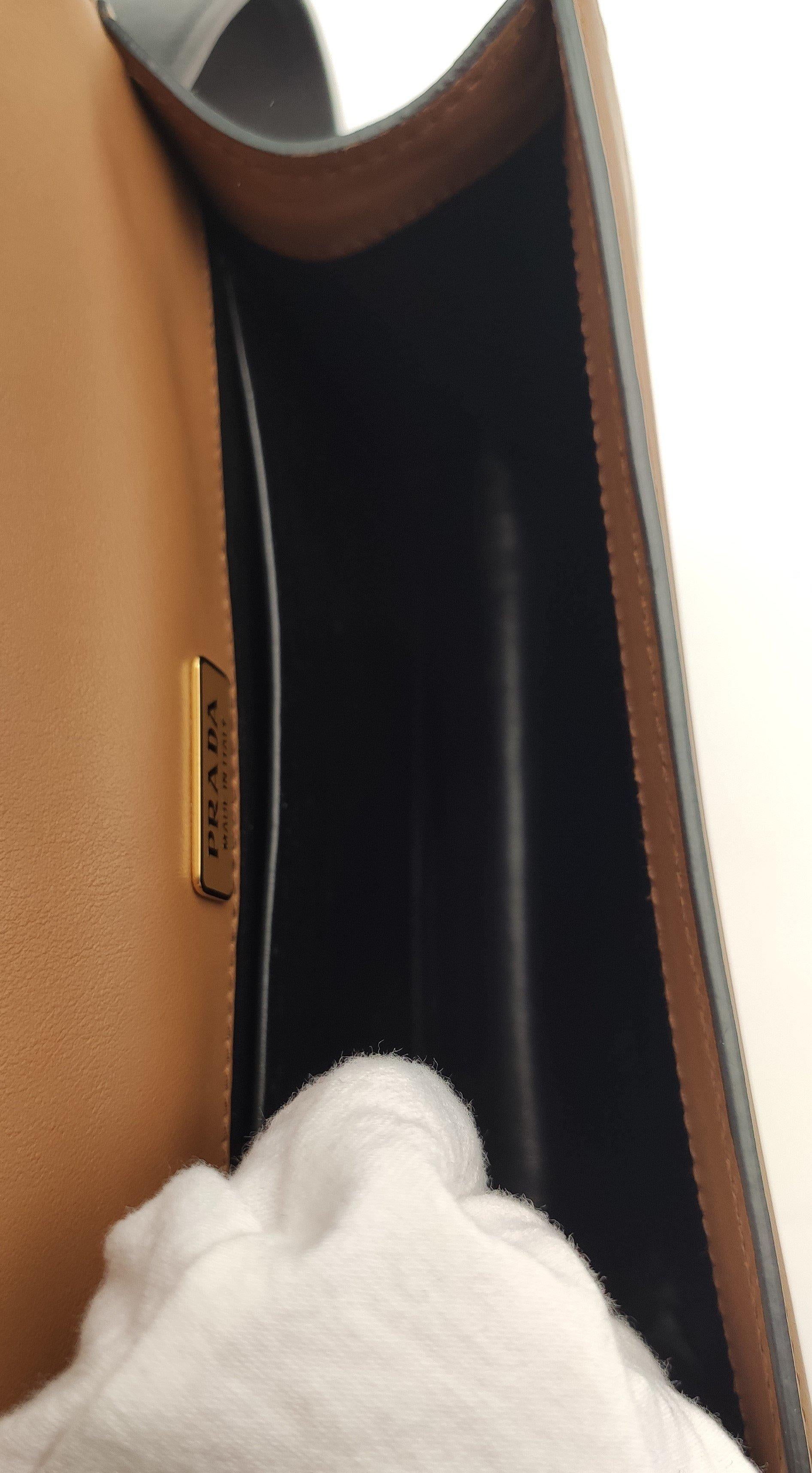 prada milano brown leather bag