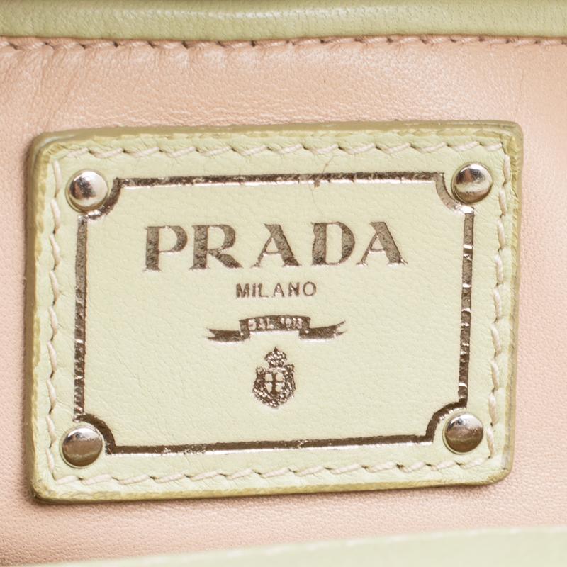 Women's Prada Pistachio Nappa Gaufre Leather Frame Clutch
