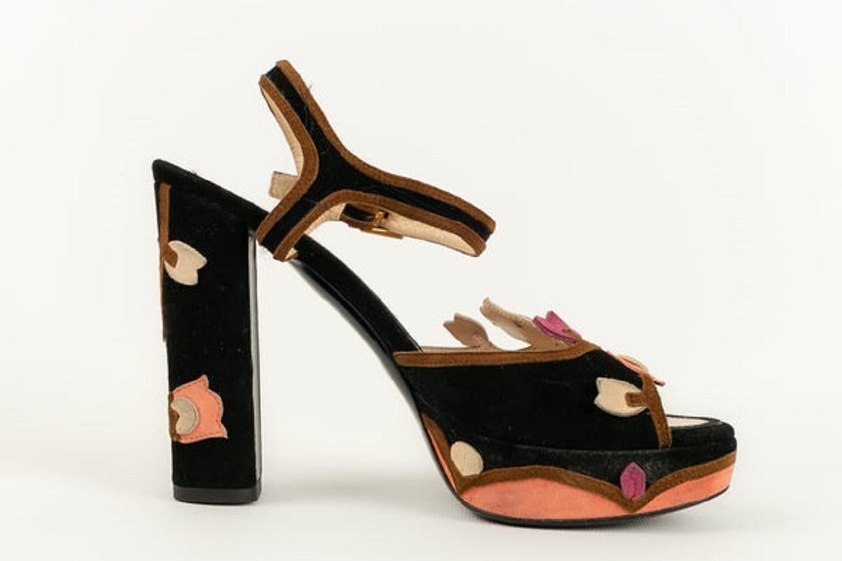 Women's Prada Platform Sandals, Size 37.5 For Sale