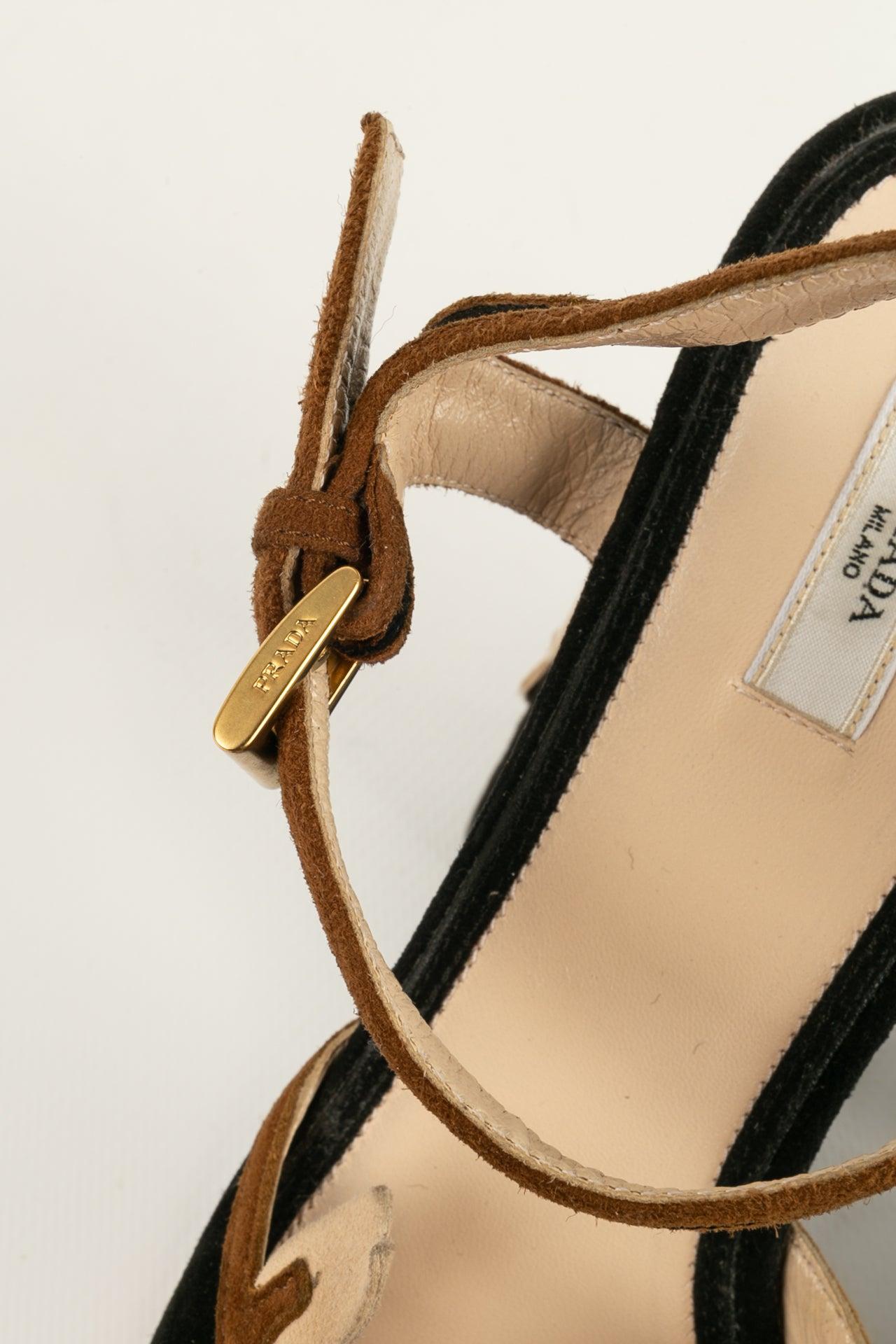 Prada Platform Sandals, Size 37.5 For Sale 1