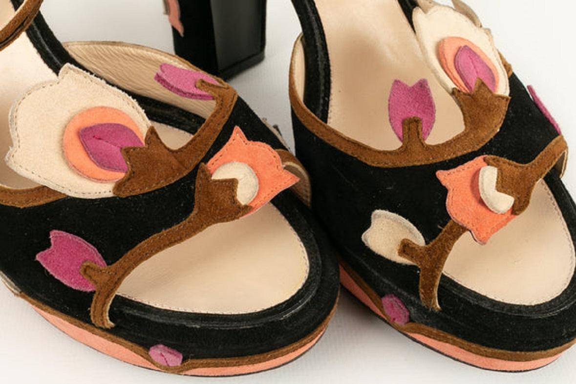 Prada Platform Sandals, Size 37.5 For Sale 2