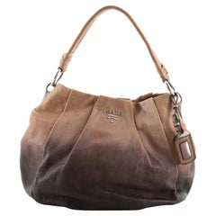 Prada Pleated Hobo Ombre Glace Calf Large