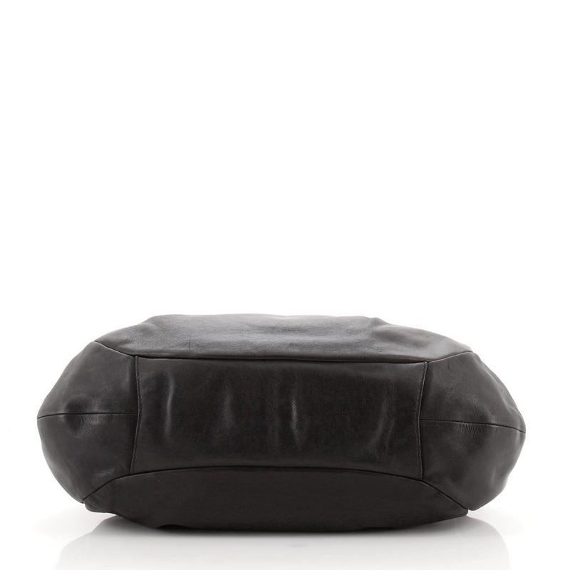 Black Prada Pleated Hobo Soft Calf Large