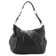 Prada Pleated Hobo Soft Calf Large