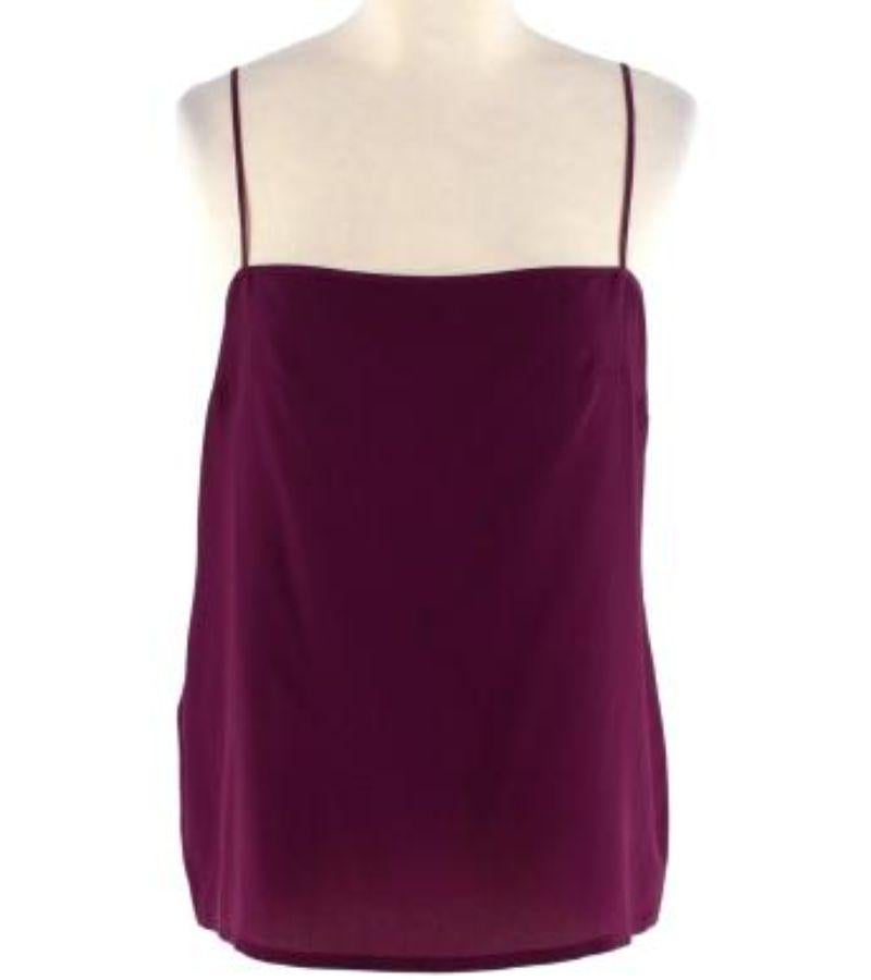 Prada Plum Silk Chiffon Lavaliere Sleeveless Blouse For Sale 1