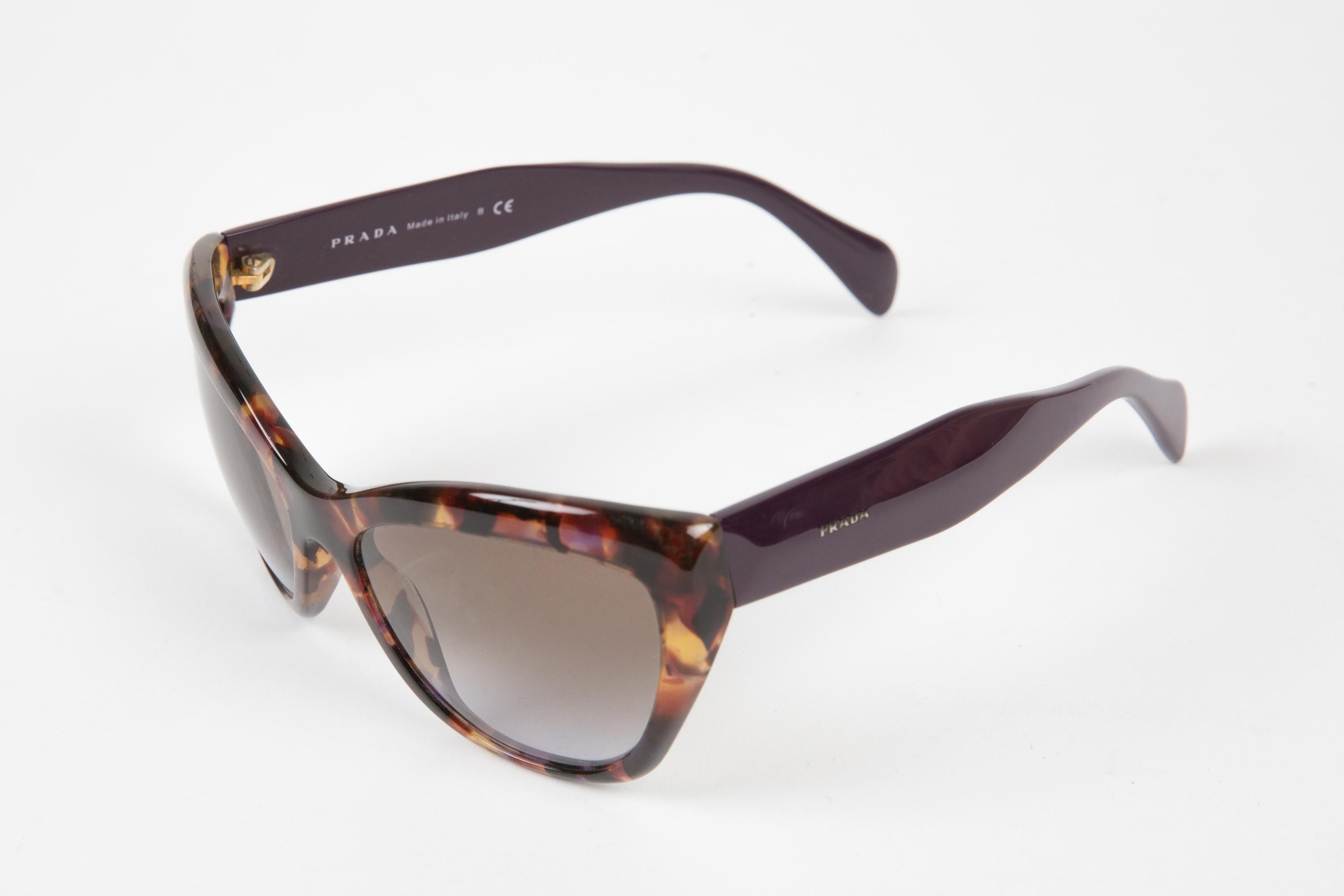 Brown Prada Plum Tortoise Acetate Sunglasses
