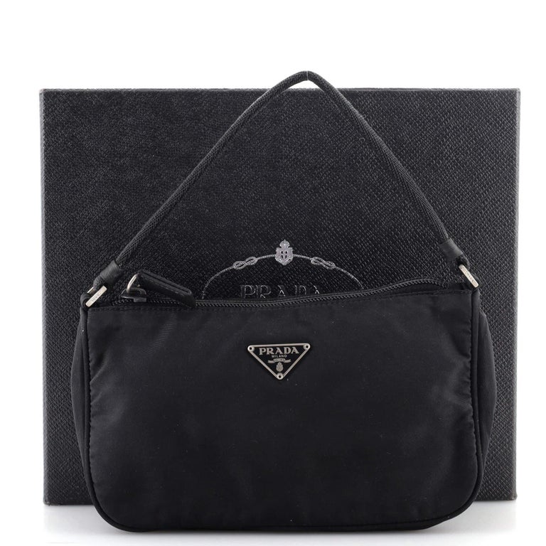 Prada Tessuto Nylon Pochette Bag Black