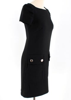Prada Pocket Detail Wool Black Dress IT 38
