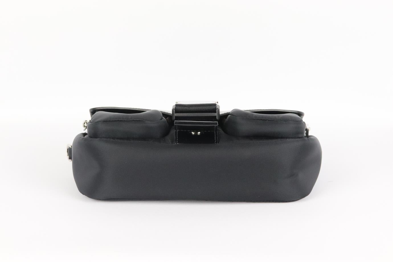 Women's Prada Pocket Leather And Nylon Shoulder Bag For Sale