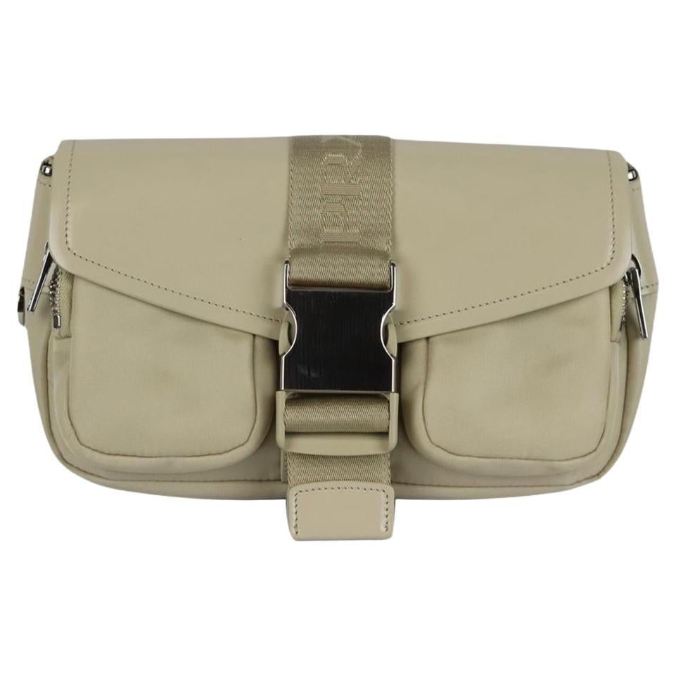 Prada Pocket Leather And Nylon Shoulder Bag For Sale