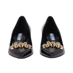 Prada Pointed Toe Patent Leather Kitten Heels