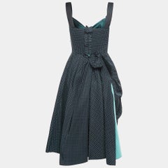 Prada Polka Dot Silk Draped Sleeveless Short Dress S