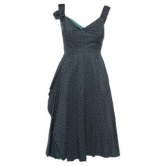 Used Prada Polka Dot Silk Draped Sleeveless Short Dress S