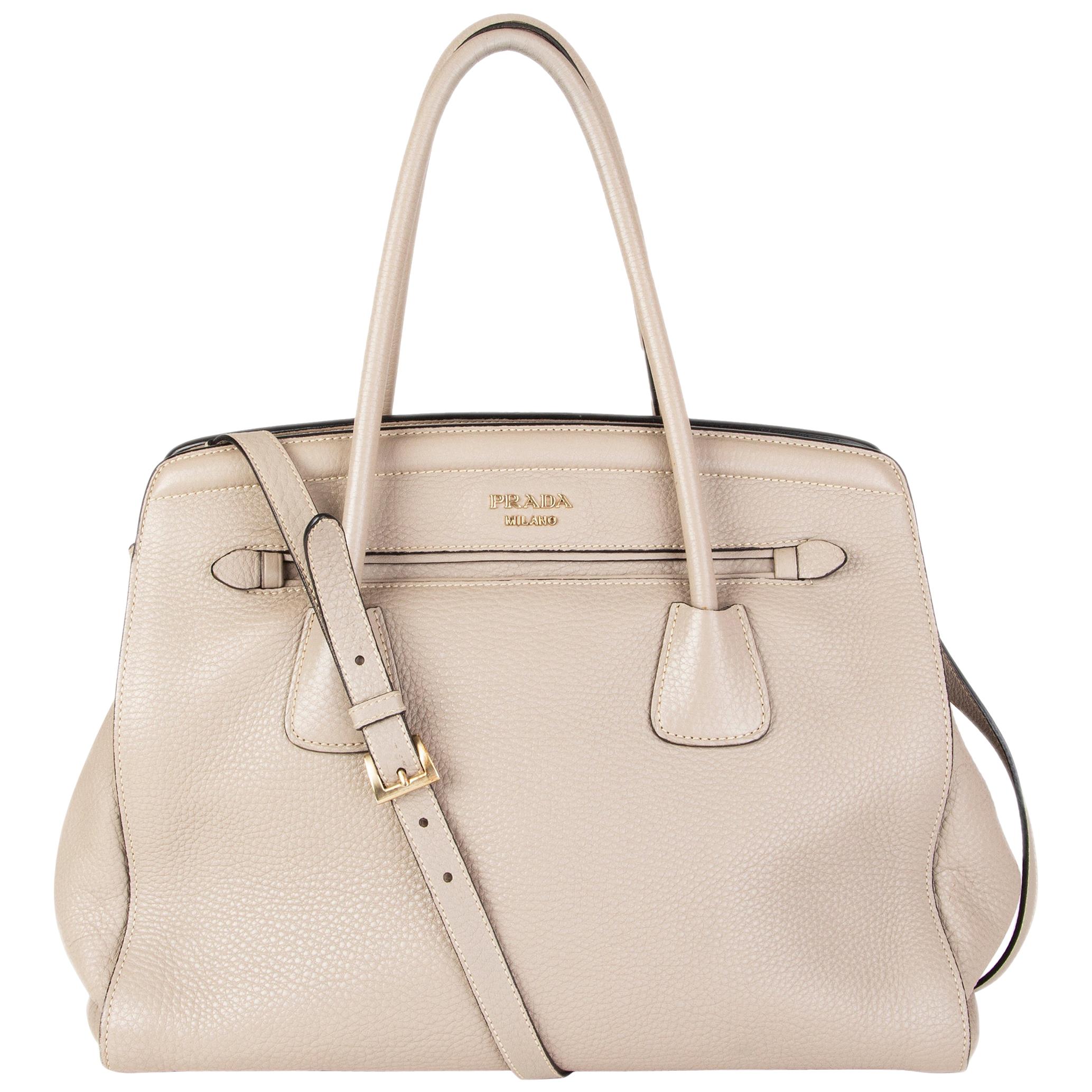 PRADA Pomice taupe Vitello Daino BN2571 Tote Shoulder Bag